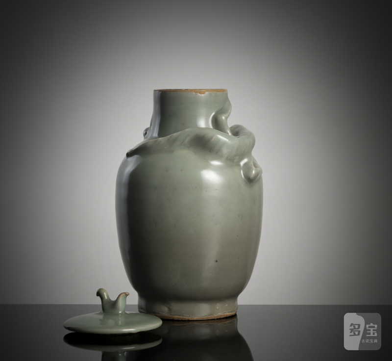 A Longquan celadon dragon jar and cover - 图3
